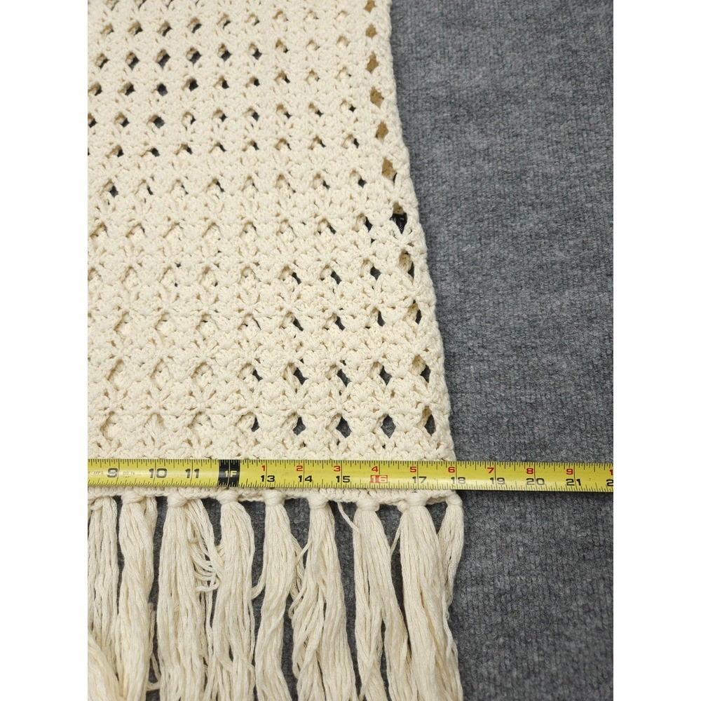Eleven Six Shaya Crochet Dress Women's XS/S Ivory Cotton Knit Tassels - Picture 8 of 10